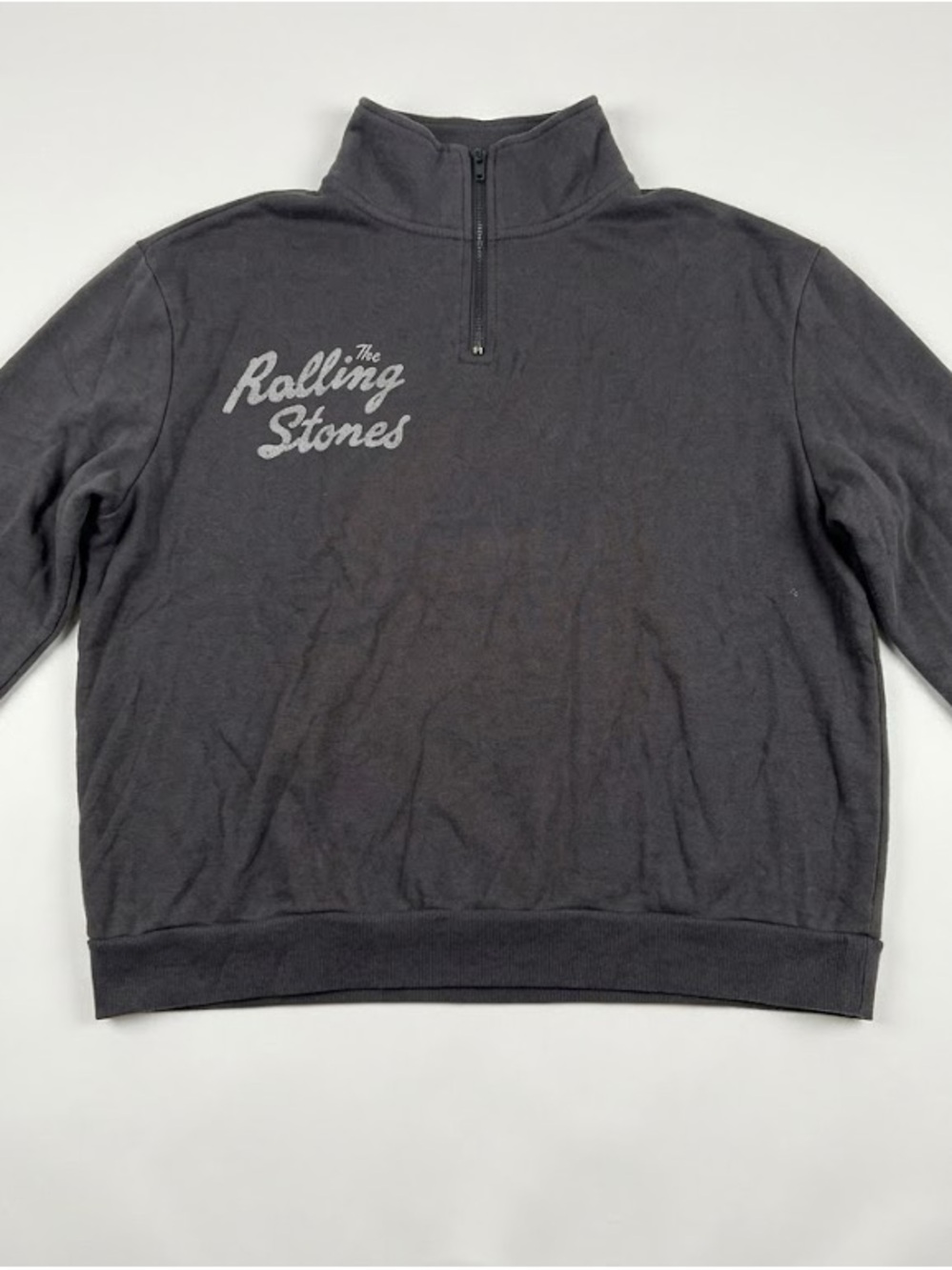 The Rolling Stones Women’s Dark Gray Half-Zip Pullover Sweater